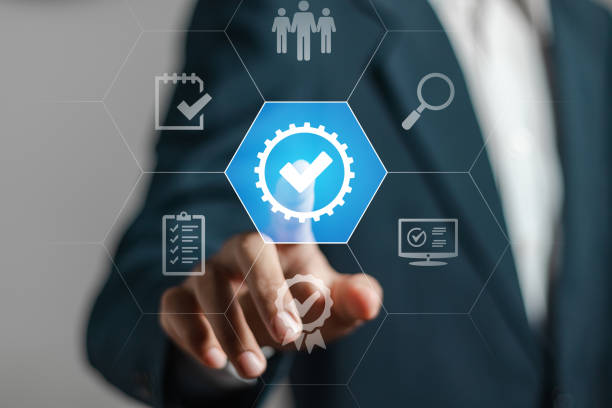 istock Quality control assurance standards business concept. business standard auditing quality control certification. 1670812944