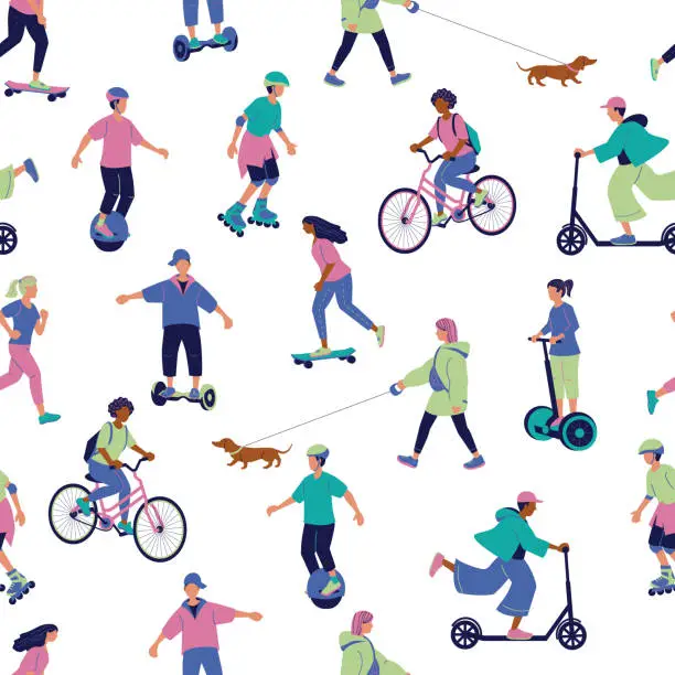 Vector illustration of Seamless vector pattern of the outdoor activities