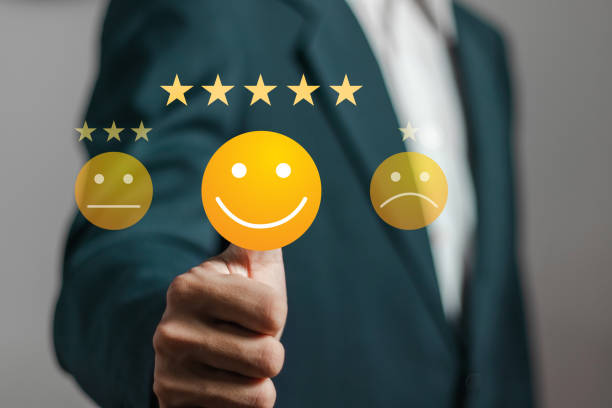 istock Customer satisfaction survey concept. Business people rate their online satisfaction experiences. Assessment of the quality of services leading to business reputation rankings. 1670819014