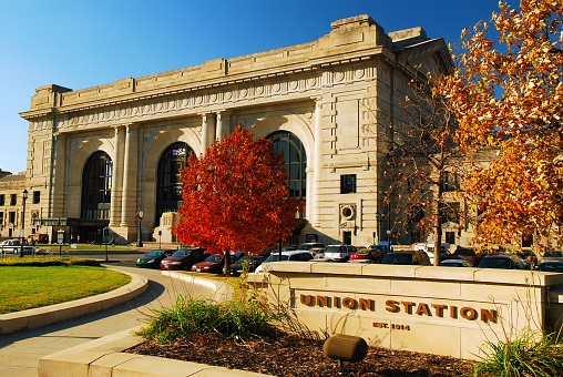 Kansas City, MO, USA November 2 The stone Union Station serves as the central rail train station and transportation for Kansas City, Missouri and also houses several museums.