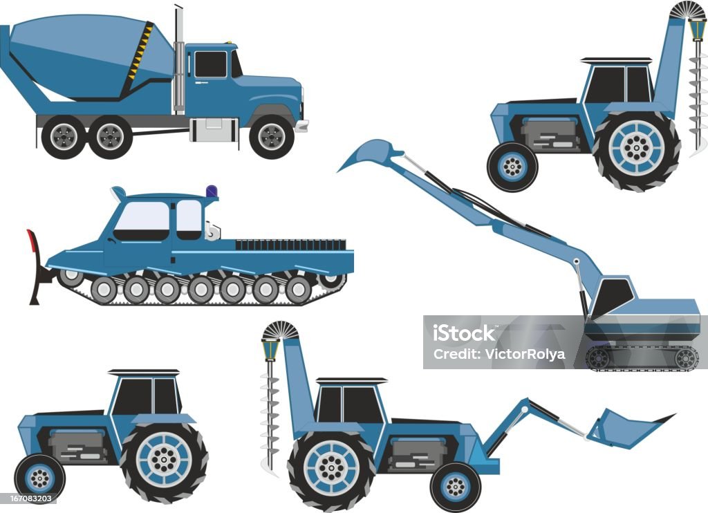 agricultural machinery tractor for heavy work in a colorful illustration on white background Agriculture stock vector