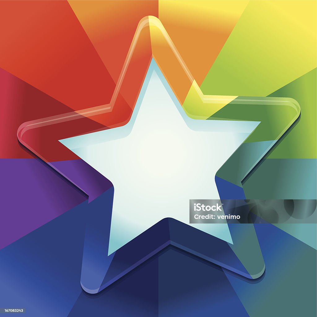 Vettore Sfondo astratto con colori arcobaleno - arte vettoriale royalty-free di A forma di stella