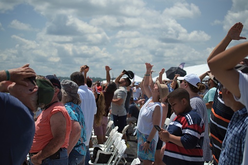 Augusta, GA: May 13,2023- Spectators enjoying the airshow in Augusta.