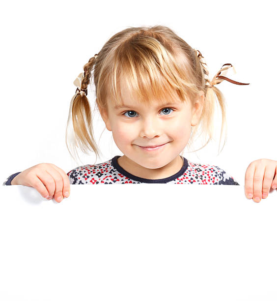 istock Girl holding banner 167084177