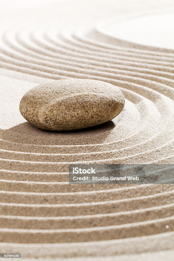 symbol of zen massage for inner beauty pebble creating obstacle in zen meditation Balance Stock Photo