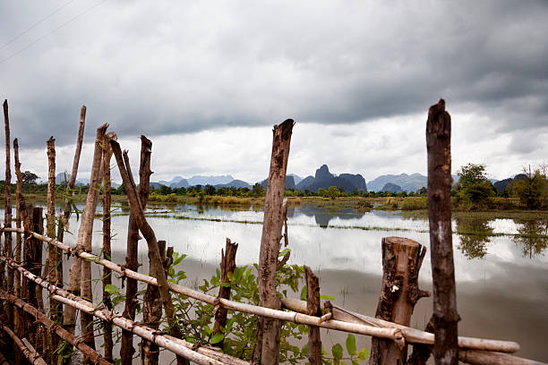 monsone rains - monsoon laos horizontal horizon over land foto e immagini stock