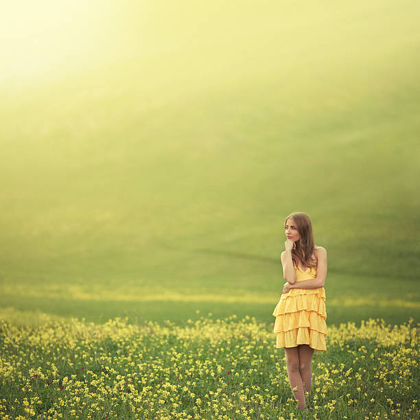 Woman enjoying springtime