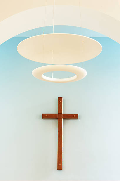 istock Wooden cross with nimbus 167085060