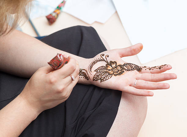 istock Caucasian woman applying henna tattoo 167085237