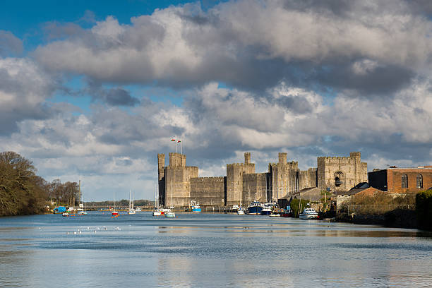 카나번 성 - caenarvon castle caernarfon castle wales 뉴스 사진 이미지