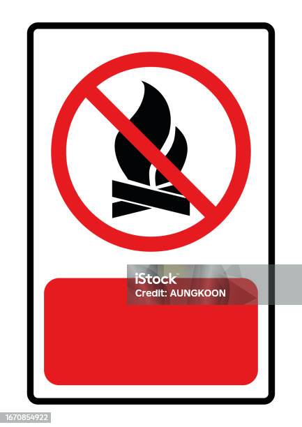 Fire Protest Sign Fire Prohibition Sign Red Background For Text Vector Illustration Stock ...