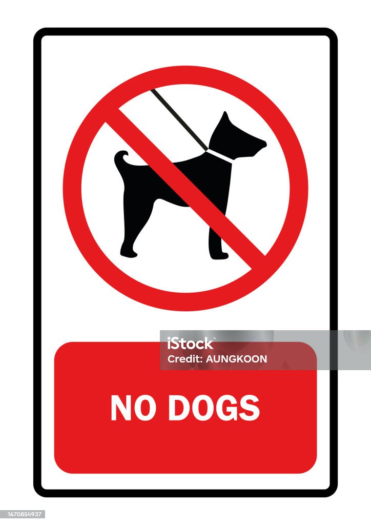 Prohibit Dog Dog Prohibition Sign Explanatory Text On A Red Background Vector ...