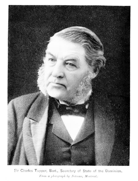 charles tupper 사진 초상화, 캐나다 총리, 19세기 캐나다 및 북미 역사 - sideburn stock illustrations