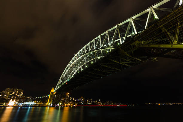istock Lighted up Harbour Bridge and night view in Sydney, Australia 1670868226