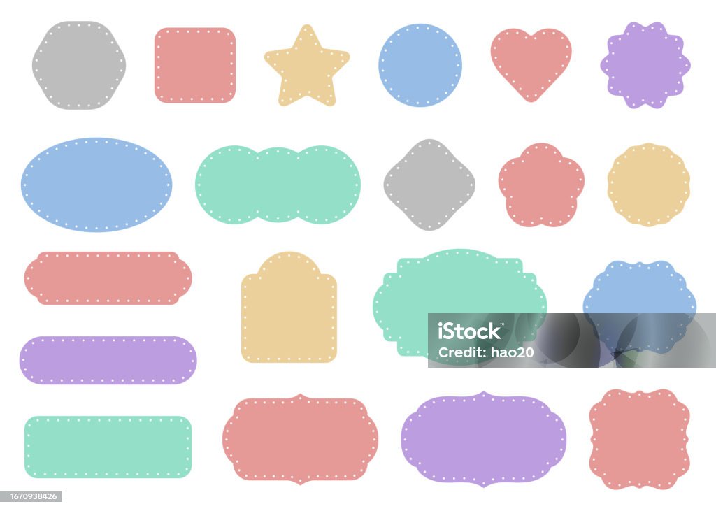Simple Dotted Frame Colorful And Simple Frame Sets Dotted Frames Vector Materials Stock ...