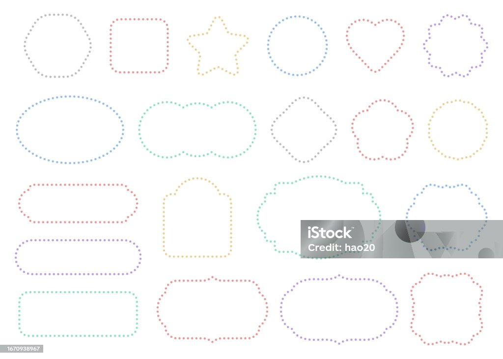 Simple Dotted Frame Simple Frame Set With Dotted Dots Vector Material Stock Illustration ...
