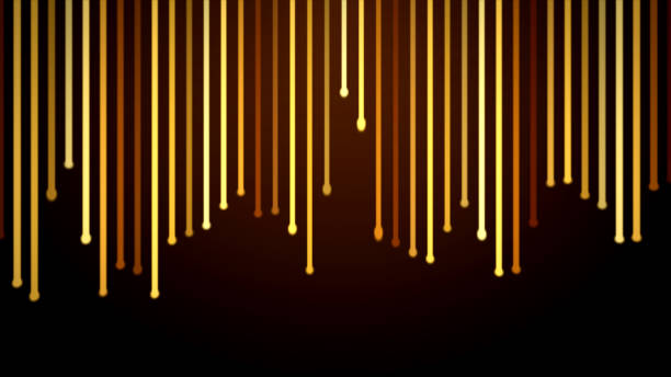 추상적인 황금빛 갈색 다채로운 입자 직선 짙은 갈색 배경에 빗방울 패턴이 뚝뚝 떨어지고 있다 - rain pattern striped water stock illustrations