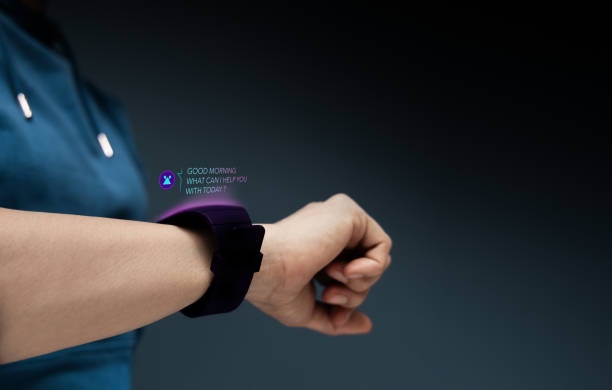 istock Chatbot, LiveChat Technology Concept. Woman Using Smart Watch To Make Conversation with an Artificial Intelligence Service. Virtual Assistant for Customer Support Information. 1671127966