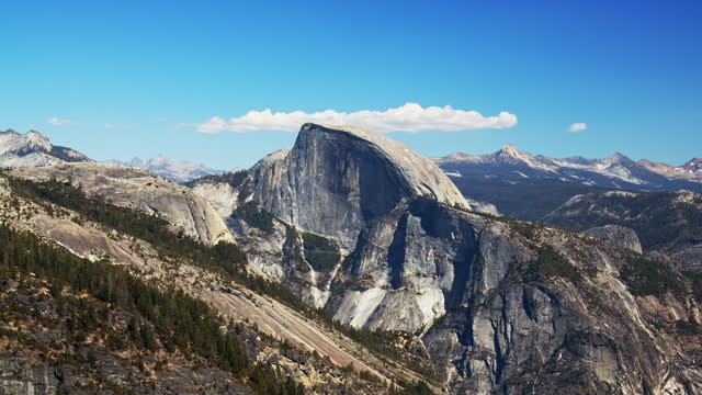 Pan of half dome from Yosemite Upper Falls trail