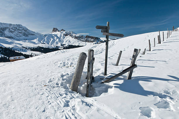 istock Hiking Trail in the white scenario of Seiser Alm 167120722