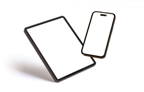 istock Frameless Smartphone Screen and Digital Tablet on white Background 1671246172