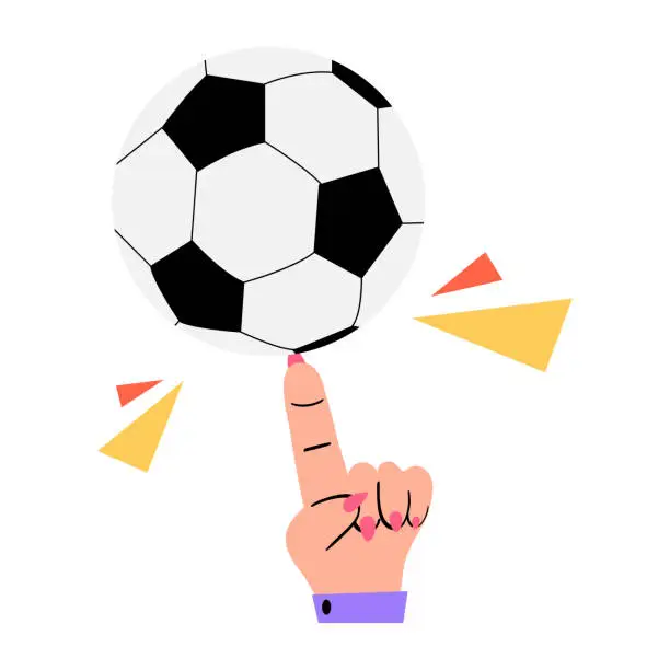 Vector illustration of Spinning Football