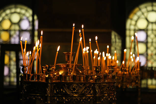 istock Candles in a orthodox church 167125390