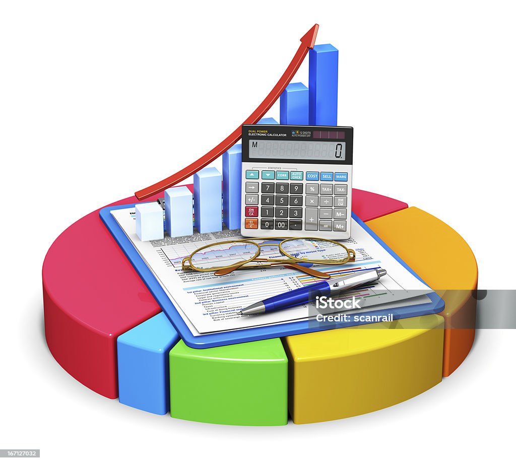 Estadísticas y contables concepto - Foto de stock de Calculadora libre de derechos