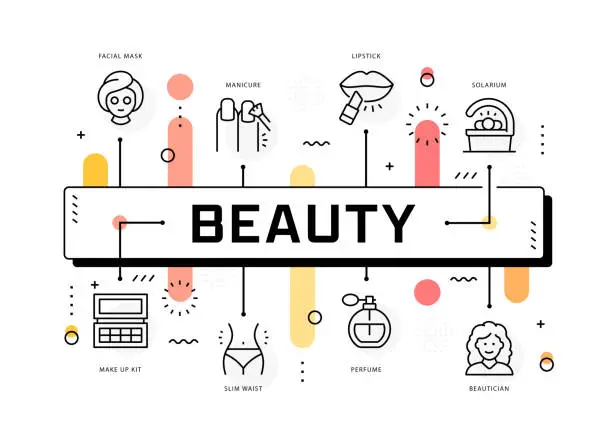 Vector illustration of Beauty Infographic: 8 Essential Steps to Glamour