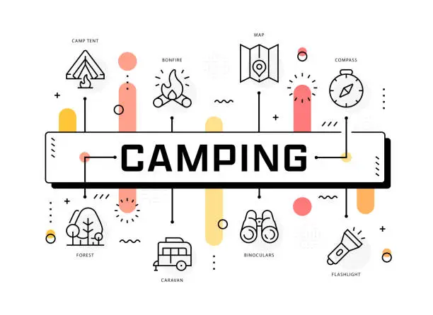 Vector illustration of Camping Infographic Template