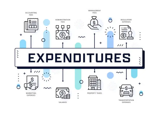 Vector illustration of Expenditures Infographic Template