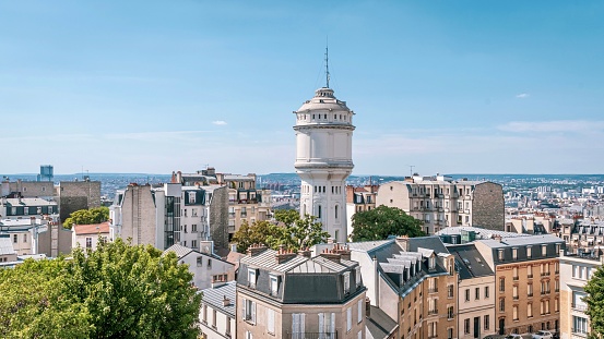 Paris, France – July 06, 2019: A scenic aerial view of Paris, France.