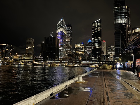 Night view of  The Rocks in Sydney