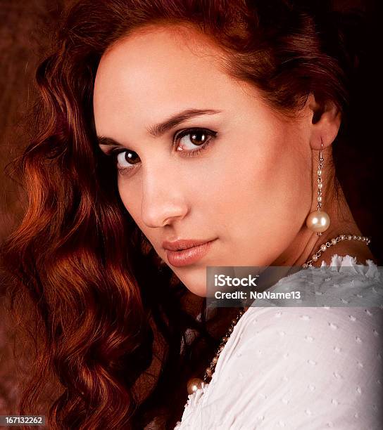 Studio Portrait Of A Beautiful Girl With Red Hair Stock Photo - Download Image Now - Adult, Adults Only, Beautiful People