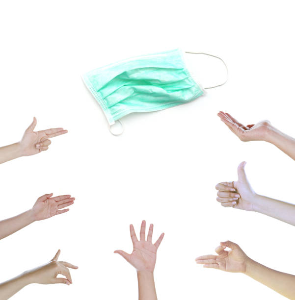 istock Rare face mask concept on white 1671323690