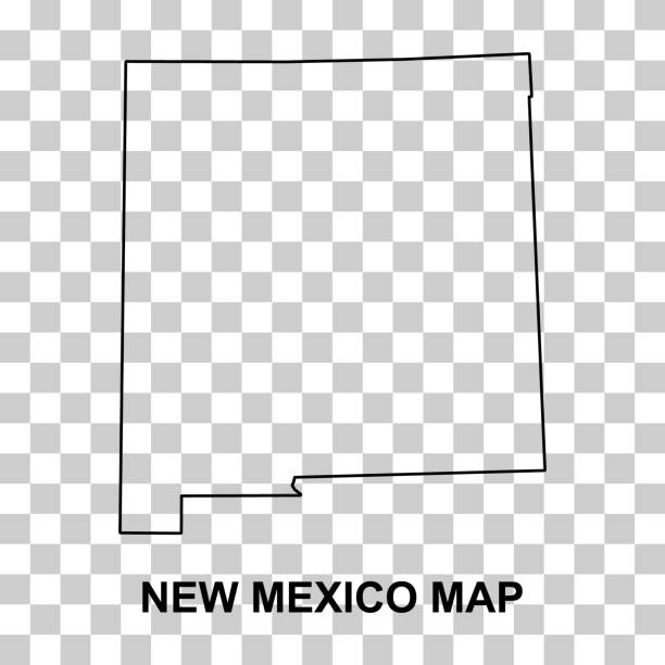 new mexico karte, vereinigte staaten von amerika. flaches konzeptsymbol symbol-vektorillustration - outline mexico flat world map stock-grafiken, -clipart, -cartoons und -symbole
