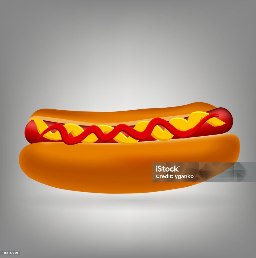 Realista vector de ilustración de iconos de perro caliente - arte vectorial de Alimento libre de derechos
