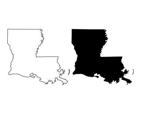Set of Louisiana map, united states of america. Flat concept icon vector illustration .