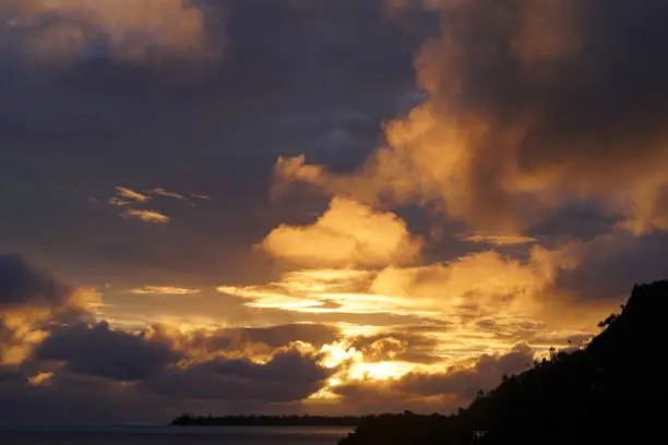 Sunset in Maupiti island - French Polynésie