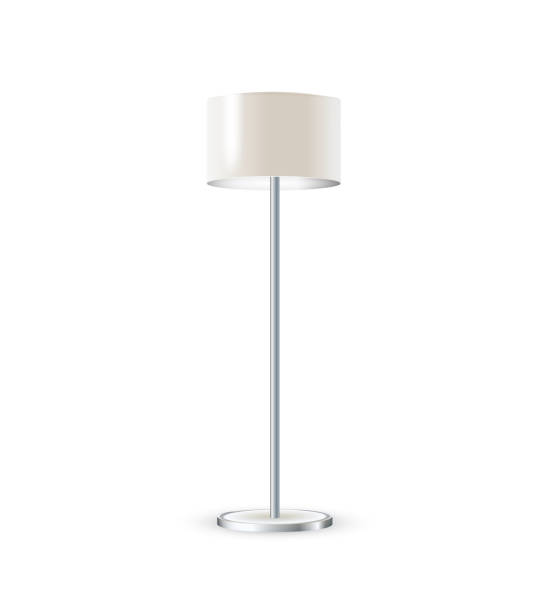 istock Lamp Closeup Isolated on White Background. Floor Lamps. Electric Torchere for Interior Design, Energy Furniture. Vector 1671404802