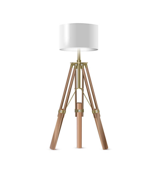 istock Lamp Closeup Isolated on White Background. Floor Lamps. Electric Torchere for Interior Design, Energy Furniture. Vector 1671405182