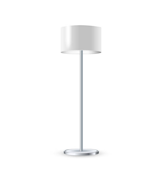 istock Lamp Closeup Isolated on White Background. Floor Lamps. Electric Torchere for Interior Design, Energy Furniture. Vector 1671405245