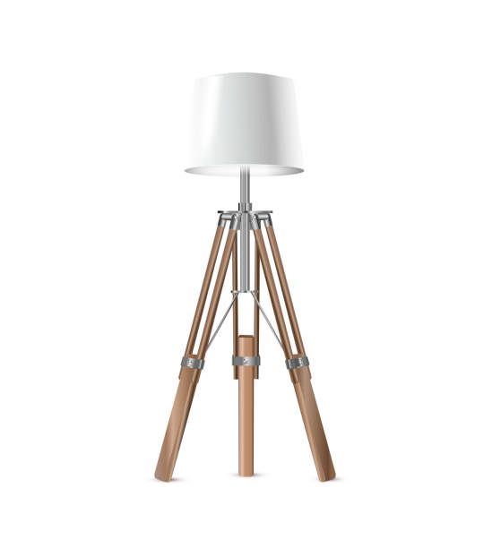 istock Lamp Closeup Isolated on White Background. Floor Lamps. Electric Torchere for Interior Design, Energy Furniture. Vector 1671405413