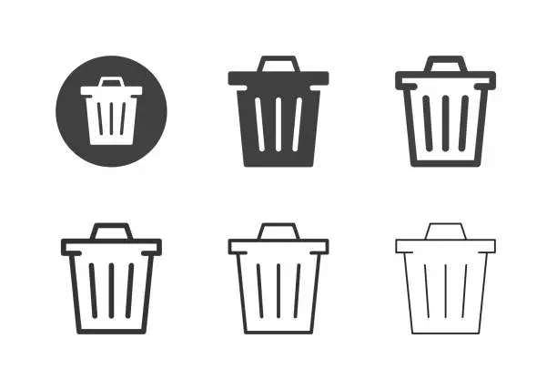 Vector illustration of Trashcan Icons - Multi Series
