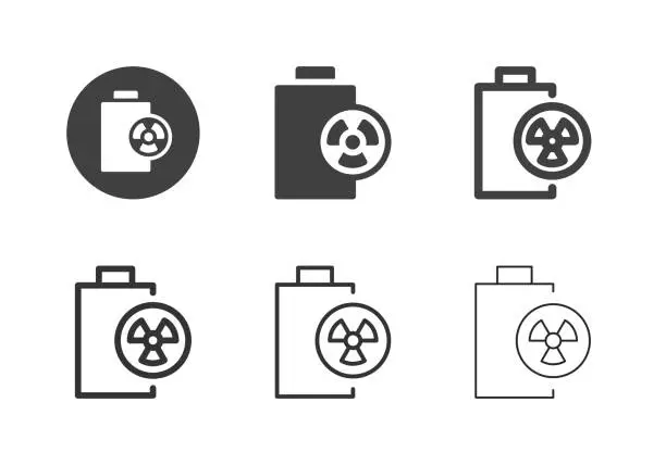 Vector illustration of Battery Toxicity Icons - Multi Series