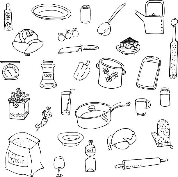 Vector illustration of кухня/kitchen
