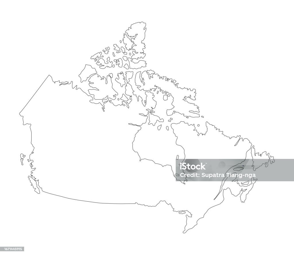Map Of Canada In White Color Canadian Map Stock Illustration - Download