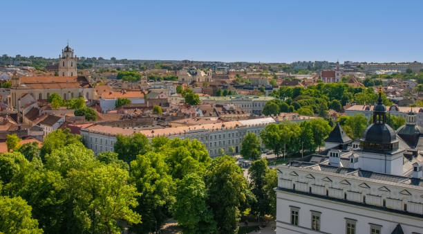 istock High angle view of townscape against sky, Vilnius 1671446437