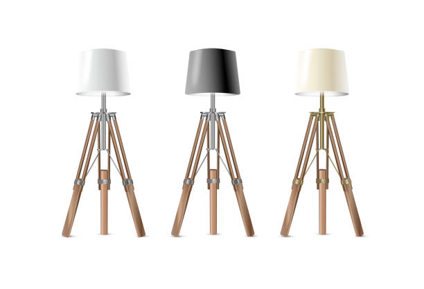 istock Lamp Set Closeup Isolated on White Background. Floor Lamps. Electric Torchere for Interior Design, Energy Furniture. Vector 1671452750