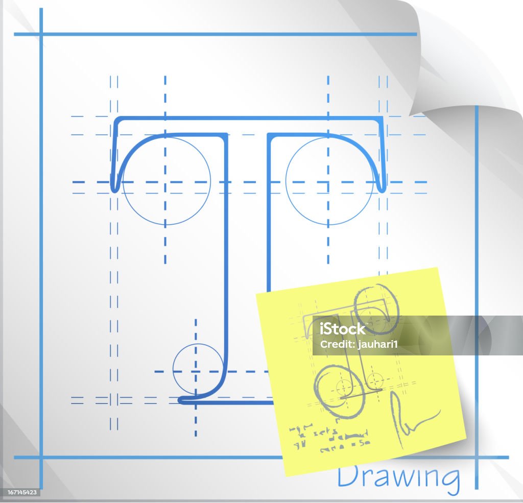 Techinical Text Drawing Technical Drawing Fonts With Revision Note Stock Illustration ...